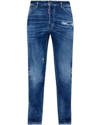 DSquared² - Distressed Straight Leg Jeans - Lyst