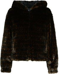 Moschino - Zip-Up Faux Fur Hooded Coat - Lyst