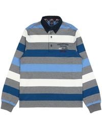 Paul & Shark - Striped Long-Sleeved Polo Shirt - Lyst