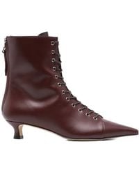 Aeyde - 40Mm Lace-Up Pointed-Toe Boots - Lyst