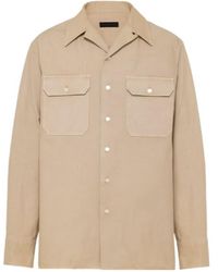 Prada - Flap Pocket Long-Sleeved Shirt - Lyst
