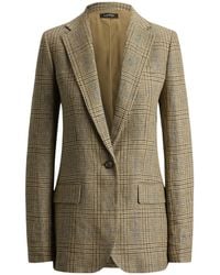 Ralph Lauren - Glen Plaid Linen Blazer - Lyst