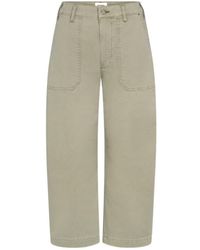 FRAME - High-Rise Cropped Trouser - Lyst