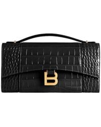 Balenciaga - Hourglass Pochette Embossed Top Handle Bag - Lyst