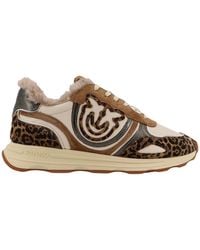 Pinko - Zoe 01 Leather Low-Top Sneakers - Lyst