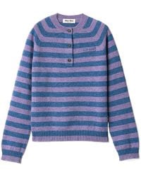 Miu Miu - Wool Crew-Neck Sweater - Lyst