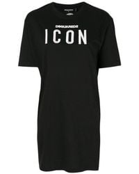 DSquared² - Logo Details T-Shirt Dress - Lyst