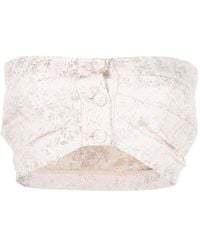 Philosophy Di Lorenzo Serafini - Jacquard Buttoned Bandeau Top - Lyst