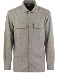 Brunello Cucinelli - Flap Pocket Long-Sleeved Shirt - Lyst