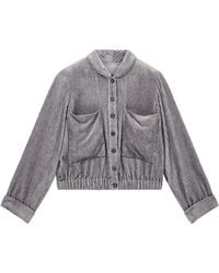 Emporio Armani - Button-Up Velvet Jacket - Lyst