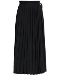 Ami Paris - Twill Pleated Maxi Skirt - Lyst