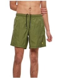 McQueen - Spotted Skull Printed Swim Shorts - Lyst