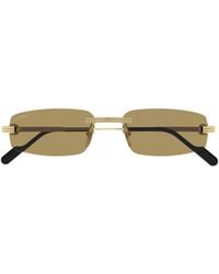 Cartier - Rectangular Rimless Sunglasses - Lyst