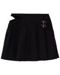 Versace Jeans Couture - Couture Cut-Out Buckled Pleated Mini Skirt - Lyst