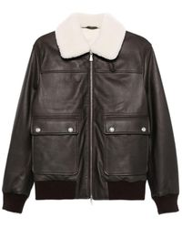 Eleventy - Shearling Bomber Jacket - Lyst