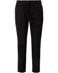 Alex Perry - Cropped Slim-Leg Suede Pants - Lyst