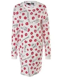 Moschino - Logo Lipstick Pattern Dress - Lyst