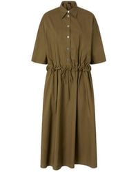 Pinko - Button-Up Belted Midi Dress - Lyst
