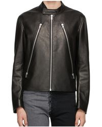 Maison Margiela - Mock Neck Leather Jacket - Lyst