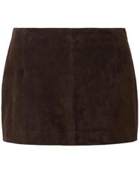 Nour Hammour - Avery Suede Mini Skirt - Lyst