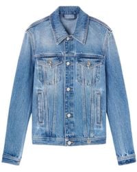 Versace - Medusa Biggie-Embellished Buttoned Denim Jacket - Lyst