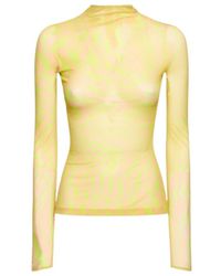 Mugler - Printed Mesh T-Shirt - Lyst