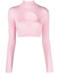 Courreges - Logo Embroidered Hollow Sweater - Lyst