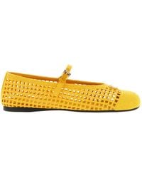 Prada - Triangle-Logo Crochet Ballerinas - Lyst