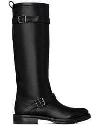 Saint Laurent - River Round Toe Buckled Boots - Lyst