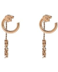 Versace - Long Logo Earrings - Lyst