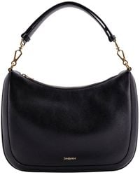 Saint Laurent - Logo Detailed Zip-Up Shoulder Bag - Lyst