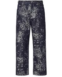 Fendi - Straight-Leg Jacquard Long Jeans - Lyst