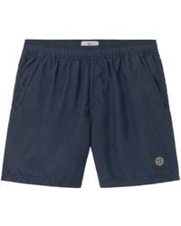 Stone Island - Logo Patch Mid-Length Swim Trunks - Lyst