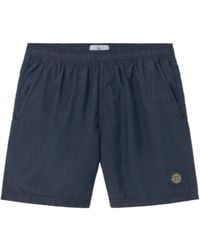 Stone Island - Regular Fit Mid-Length Swim Trunks With Pockets - Lyst
