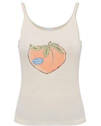 RE/DONE - Lace Strap Tank Top - Lyst