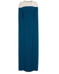 Safiyaa - Ambere Embroidered Cape-Detail Gown - Lyst