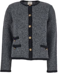 Semicouture - Round-Neck Long-Sleeve Knitted Sweater - Lyst