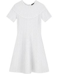 Emporio Armani - Scalloped-Trim Textured-Finish Mini Dress - Lyst