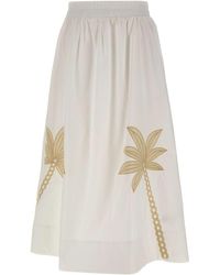 Kaos - Palm Embroidered Midi Skirt - Lyst