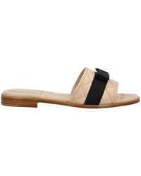 Ferragamo - Vara Bow Quilted Slides - Lyst