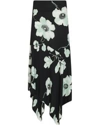 Alaïa - Midi Skirt Asymmetric/Aqua - Lyst