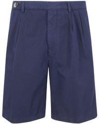 Brunello Cucinelli - Pleated Cotton Shorts - Lyst