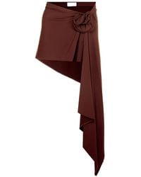 Magda Butrym - Floral-Detailed Draped Mini Skirt - Lyst