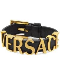 Versace - Logo-Lettering Buckle Fastened Bracelet - Lyst