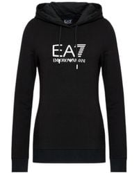 EA7 - Logo-Print Hoodie - Lyst