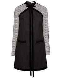 Nina Ricci - Velvet-Trimmed Tulle-Sleeve Minidress - Lyst