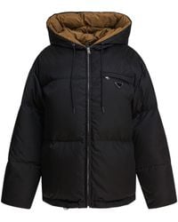 Prada - Zip-Up Hooded Puffer Jacket - Lyst