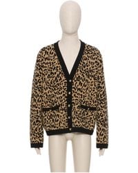 Valentino - Wool Cardigan With Fauve Eclat Animal Print Jacquard - Lyst