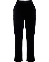 Saint Laurent - Straight Leg Velvet Pants - Lyst