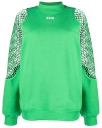 MSGM - Logo Embroidered Crewneck Sweatshirt - Lyst